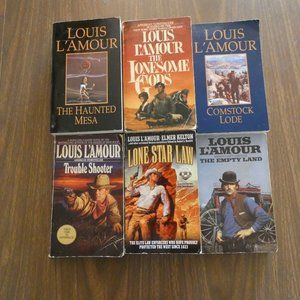 6 Vintage & Newer Louis Lamour Paperback Books Westerns